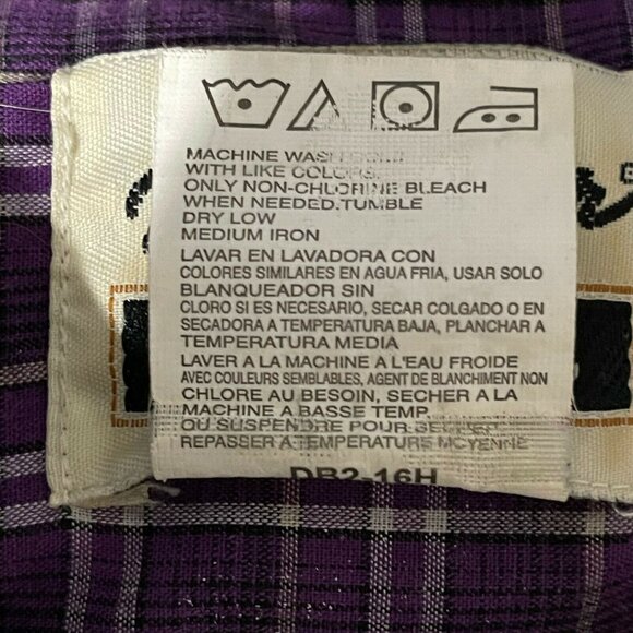 Wrangler Riata Mens Size XXL Purple Plaid Button-Down Shirt Cotton Polyester - Picture 5 of 6